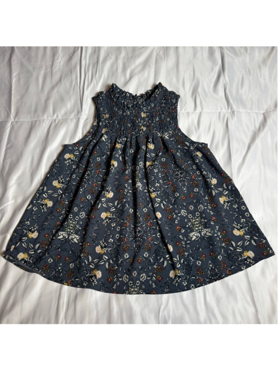 Knox Rose Tops - Women's Knox Rose Blue Floral Smocked Tank Top S